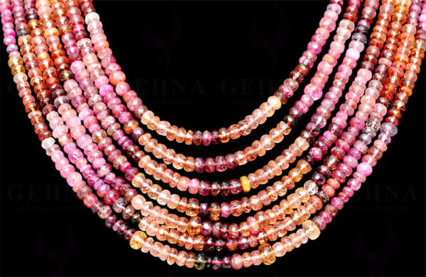 7 Rows of Multi Tourmaline Gemstone Faceted Bead Necklace NS-1371