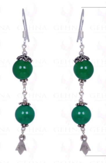 Green Onyx Gemstone Earrings Made In .925 Sterling Silver ES-1372