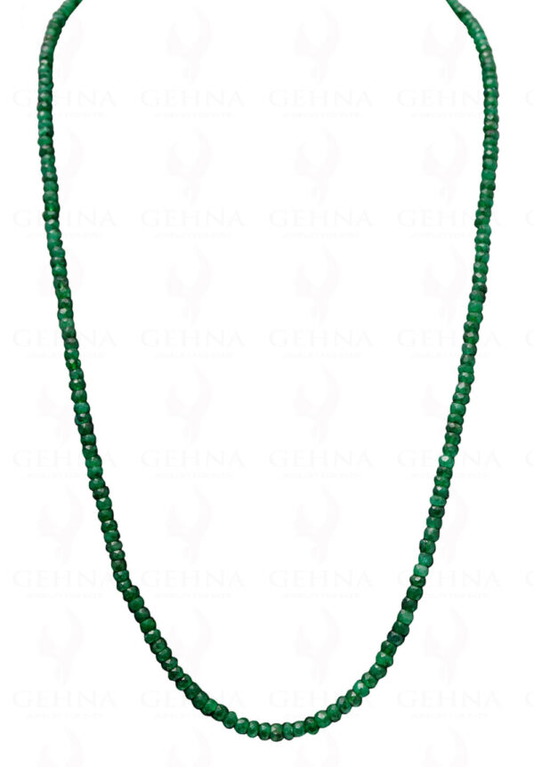 24 Inches Emerald Gemstone Faceted Bead Necklace NP-1373