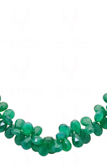Green Aventurine Gemstone Faceted Bead String Necklace NS-1374