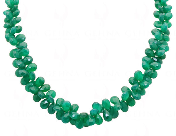 Green Aventurine Gemstone Faceted Bead String Necklace NS-1374