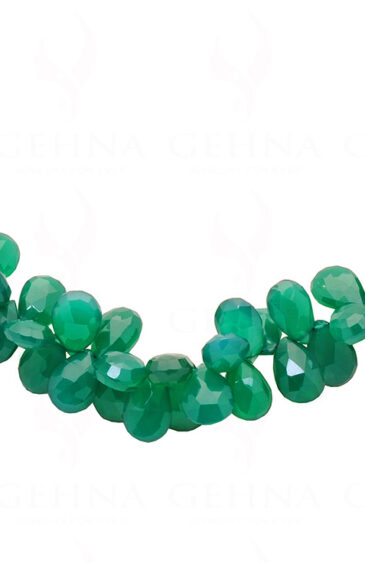 Green Aventurine Gemstone Faceted Bead String Necklace NS-1374