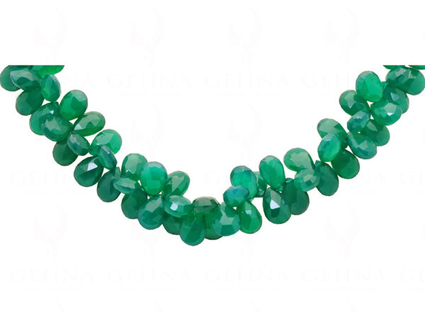 Green Aventurine Gemstone Faceted Bead String Necklace NS-1374