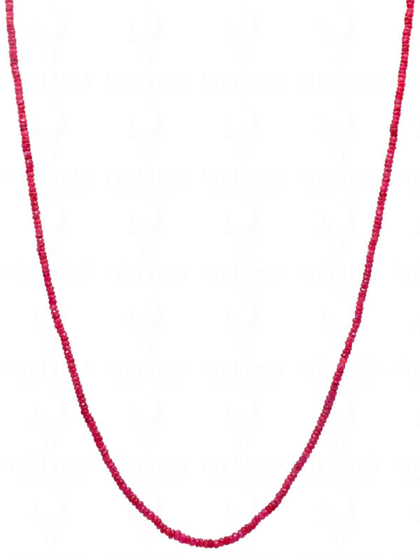 26" Inches Glass Filed Ruby Gemstone Faceted Bead String NP-1378