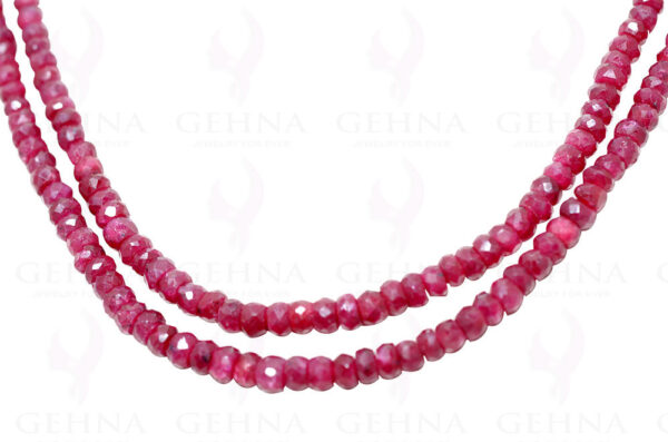 2 Rows Necklace of African Ruby & Tanzanite Gemstone Beads With Clasp NS-1378