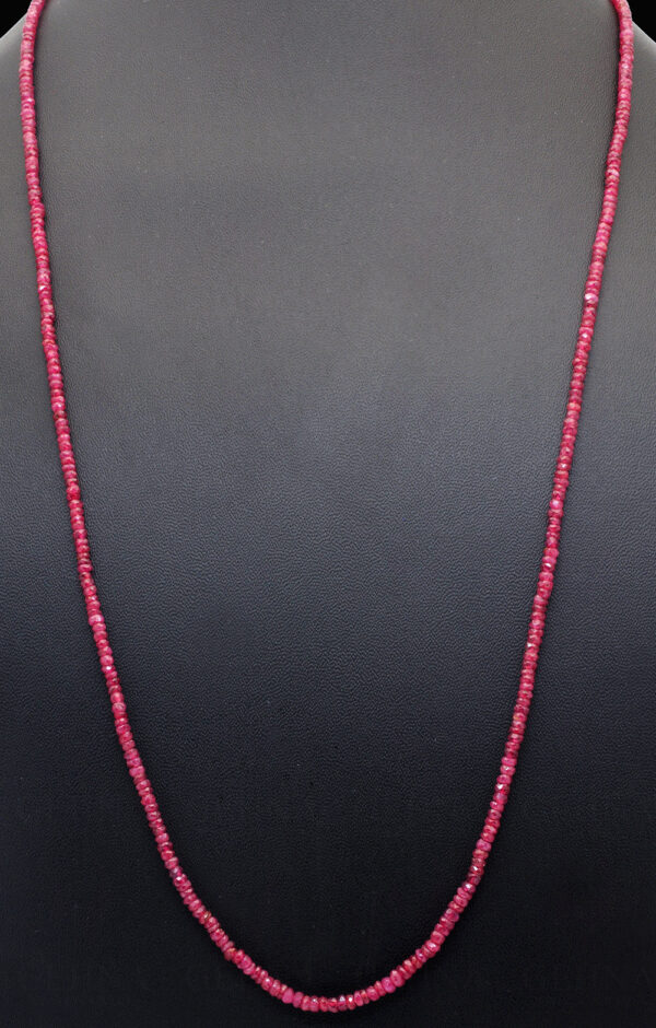 26" Inches Glass Filed Ruby Gemstone Faceted Bead String NP-1378