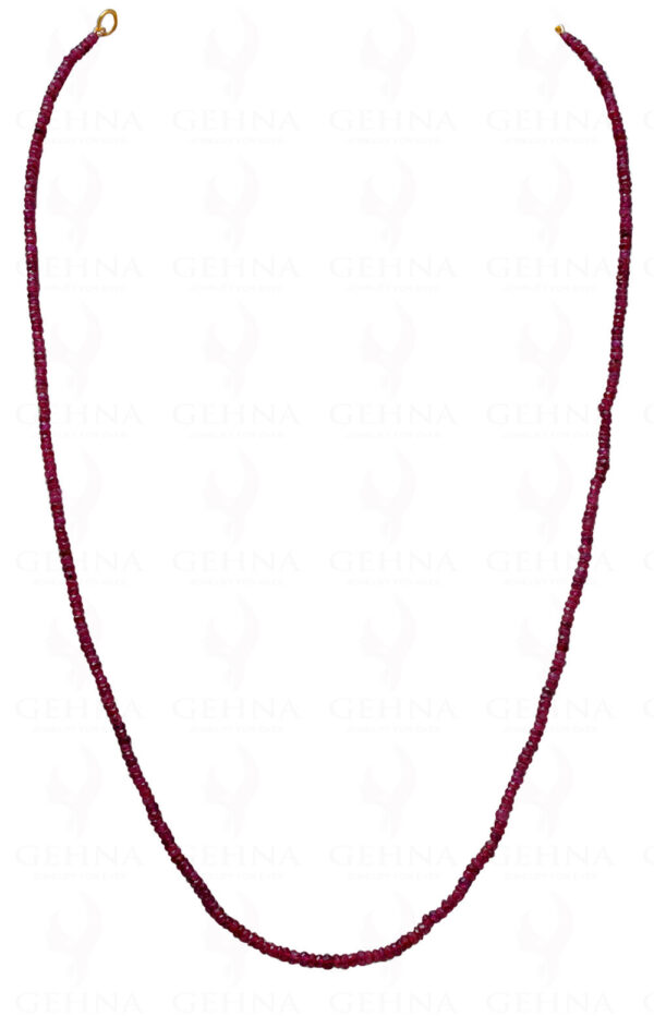 Glass Filed Ruby Gemstone Faceted Bead String NP-1379