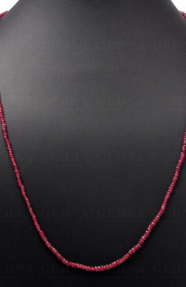 Glass Filed Ruby Gemstone Faceted Bead String NP-1379