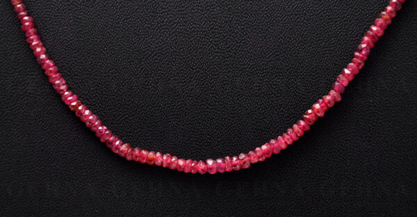 Glass Filed Ruby Gemstone Faceted Bead String NP-1379