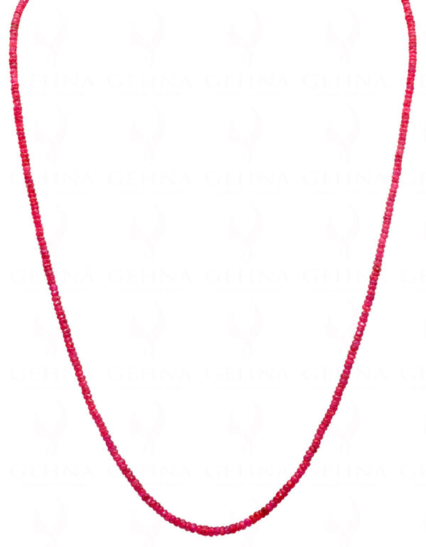 24" Inches Glass Filled Ruby Gemstone Faceted Bead String NP-1380