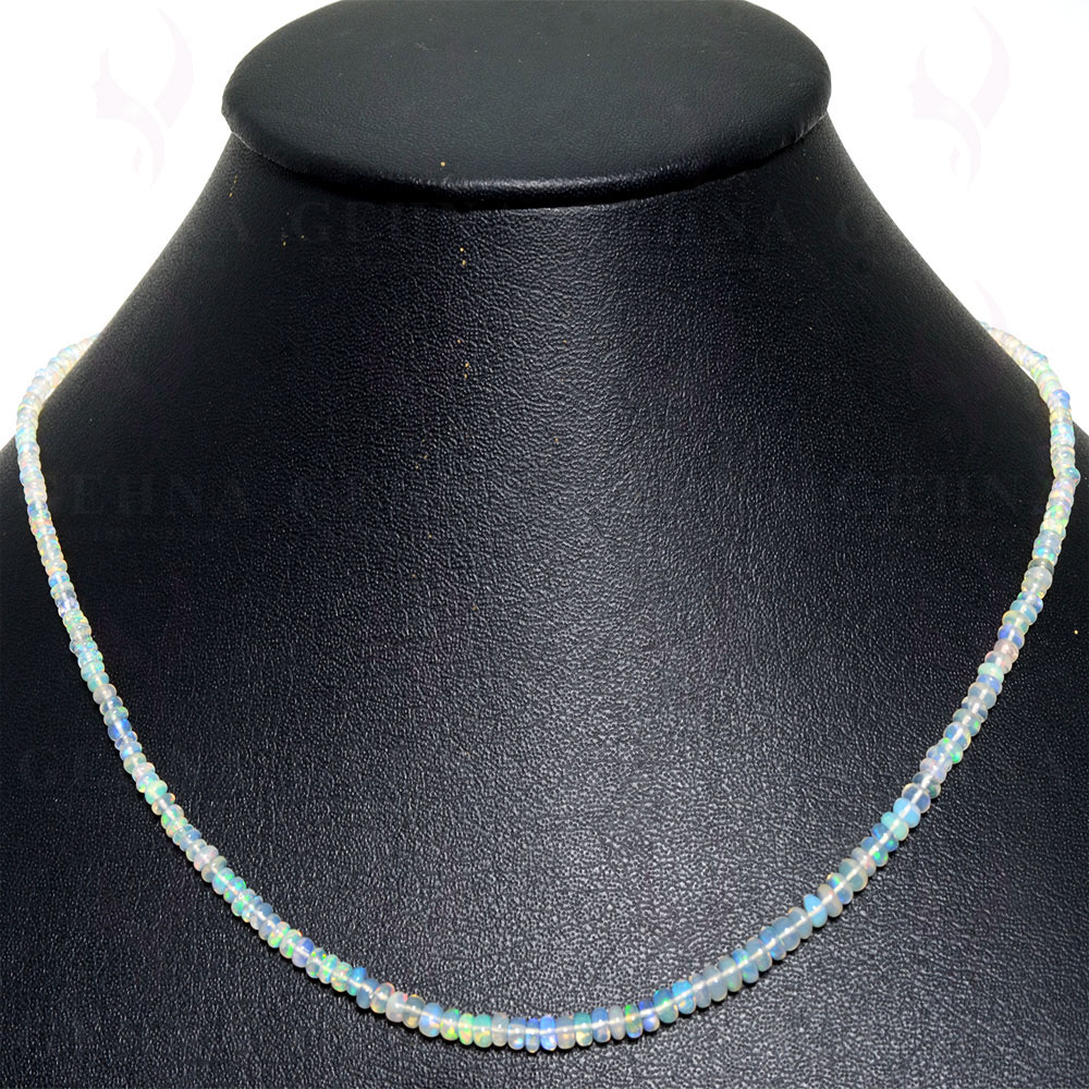 Australian Opal Gemstone Cabochon Bead String Necklace NS-1380