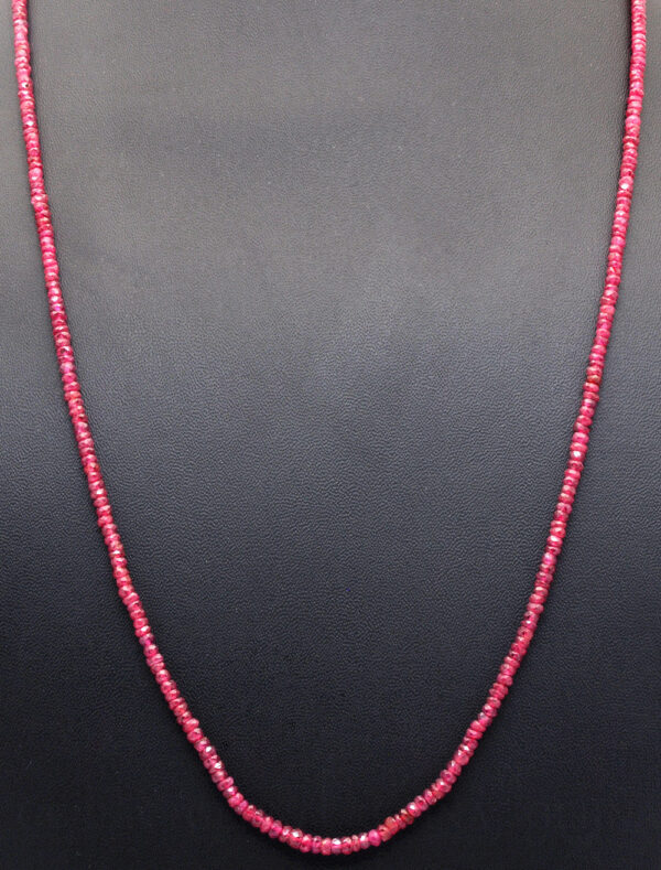 24" Inches Glass Filled Ruby Gemstone Faceted Bead String NP-1380