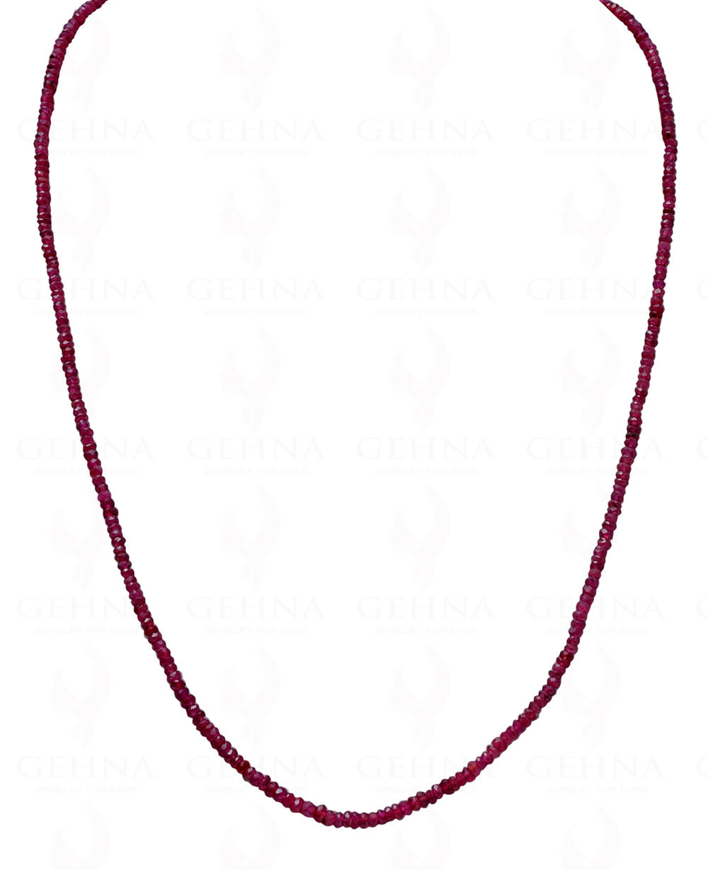 22" Inches Glass Filled Ruby Gemstone Faceted Bead String NP-1381