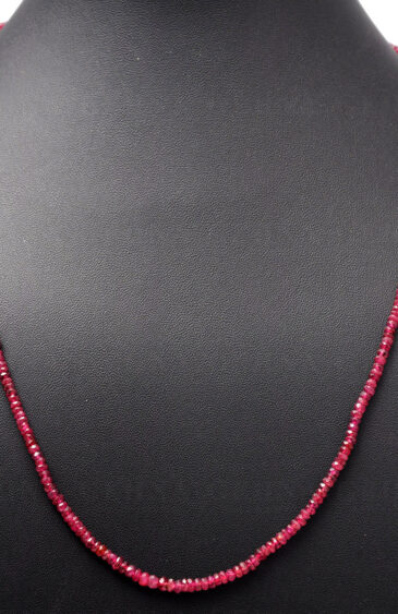 22″ Inches Glass Filled Ruby Gemstone Faceted Bead String NP-1381
