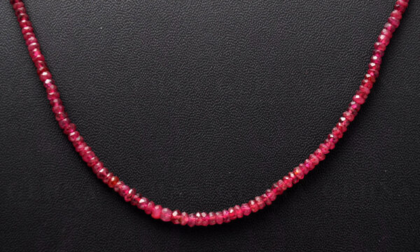 22" Inches Glass Filled Ruby Gemstone Faceted Bead String NP-1381