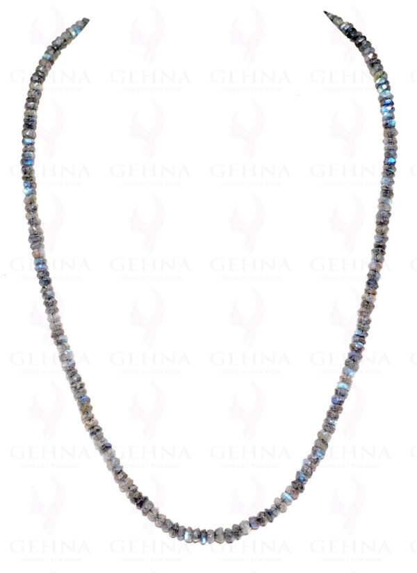 Labradorite Gemstone Faceted Bead Necklace Clasp Attached NS-1385