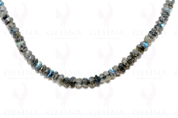 Labradorite Gemstone Faceted Bead Necklace Clasp Attached NS-1385