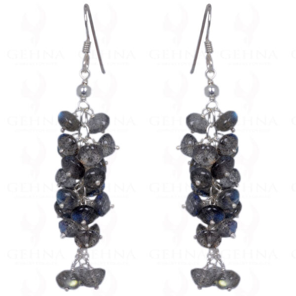 Labradorite Gemstone Bead Earrings Made In .925 Sterling Silver ES-1386