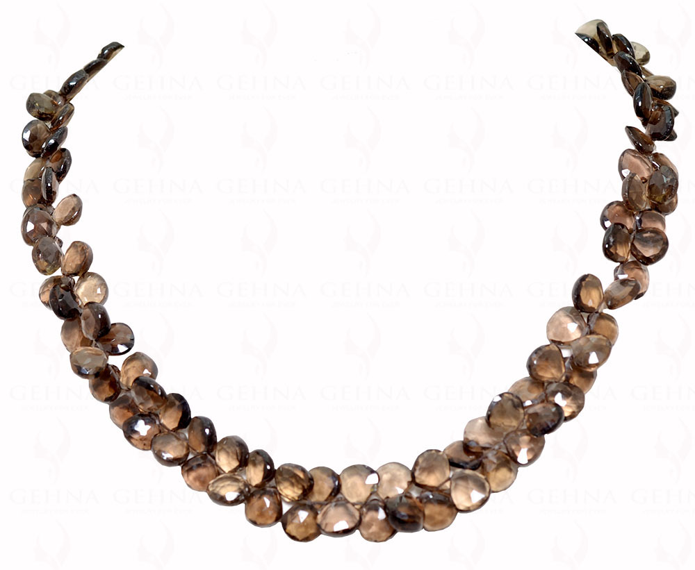 Beautiful "AAA" Quality Smoky Quartz Gemstone Almond String Necklace NS-1386