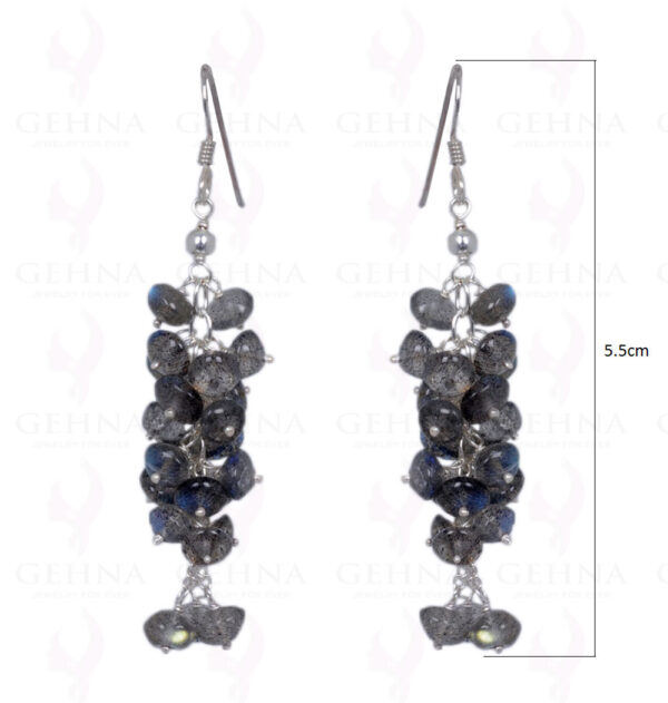 Labradorite Gemstone Bead Earrings Made In .925 Sterling Silver ES-1386