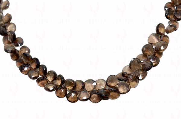 Beautiful "AAA" Quality Smoky Quartz Gemstone Almond String Necklace NS-1386