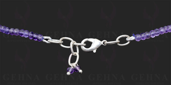 Pink Chalcedony & Amethyst Gemstone Bead Necklace Clasp Attached NS-1387