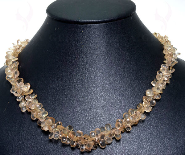 Necklace of Natural Citrine Gemstone Beads With Silver Clasp NS-1390