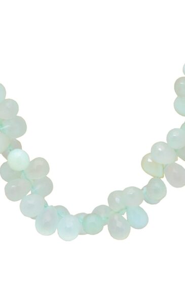 Aqua Blue Chalcedony Gemstone Faceted Briolette Necklace NS-1395