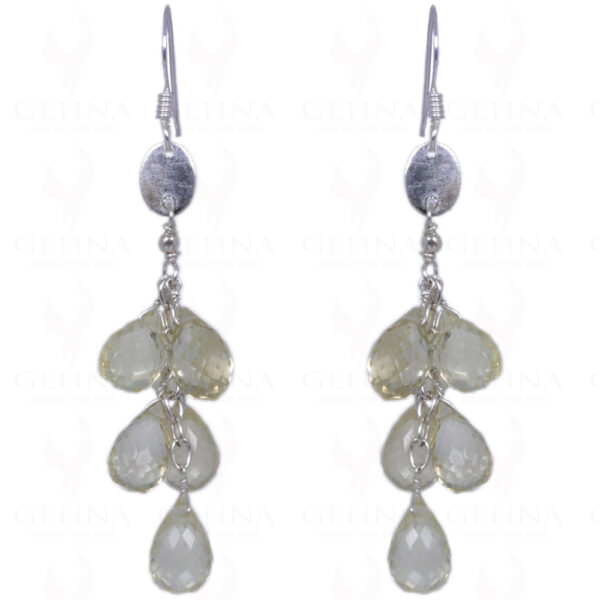 Lemon Topaz Gemstone Faceted Drops Earrings Made In .925 Sterling Silver ES-1396