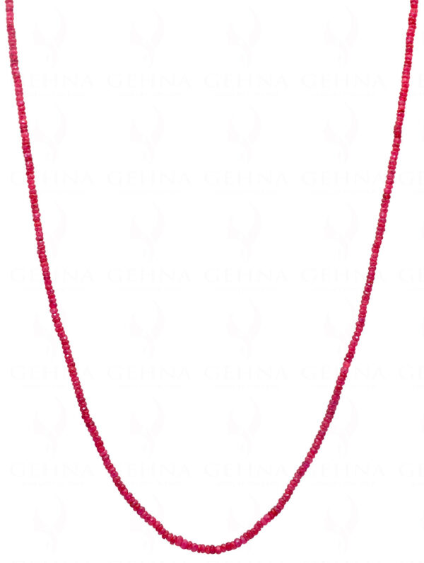 28" Inches Glass Filled Ruby Gemstone Faceted Bead Necklace NP-1396