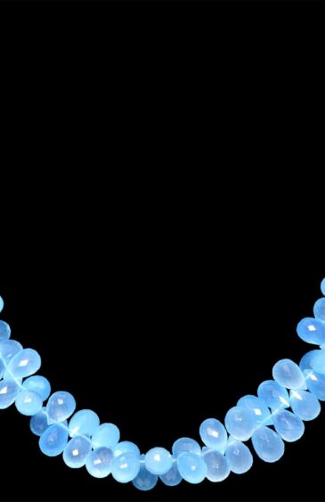 Sky Blue Chalcedony Gemstone Faceted Briolette Necklace NS-1396