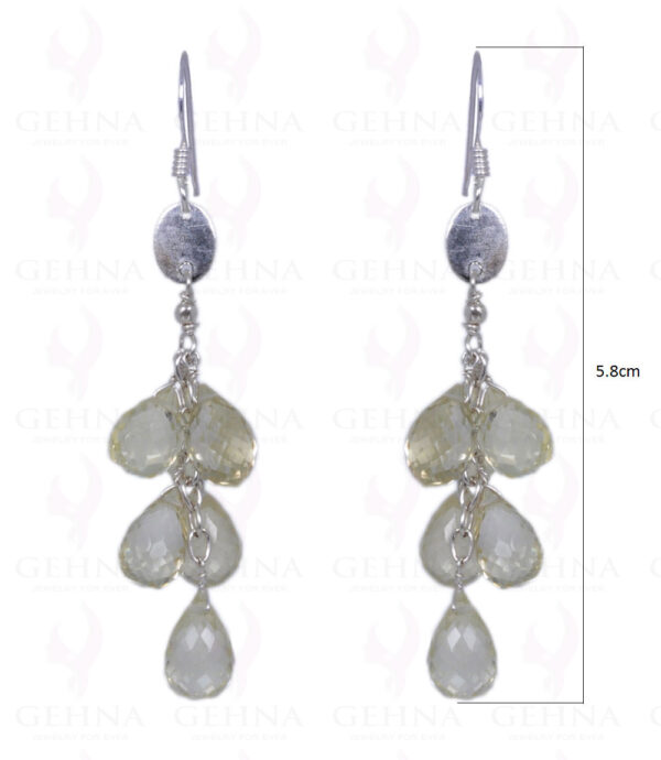 Lemon Topaz Gemstone Faceted Drops Earrings Made In .925 Sterling Silver ES-1396