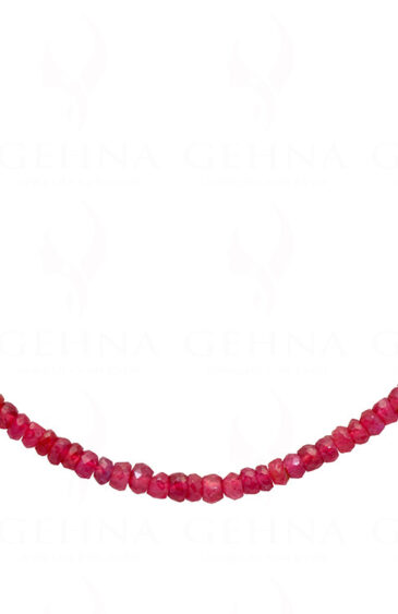 28″ Inches Glass Filled Ruby Gemstone Faceted Bead Necklace NP-1396