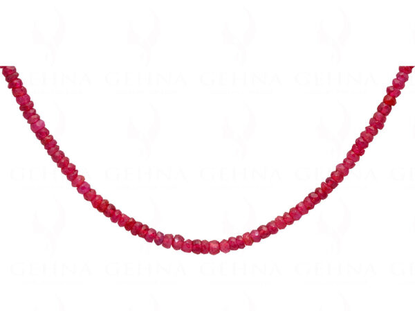 28" Inches Glass Filled Ruby Gemstone Faceted Bead Necklace NP-1396