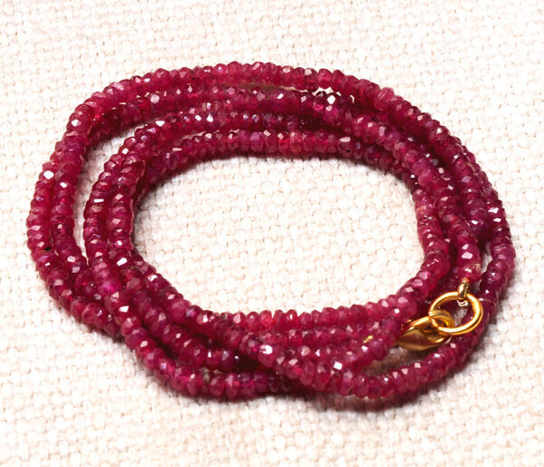 28" Inches Glass Filled Ruby Gemstone Faceted Bead Necklace NP-1396