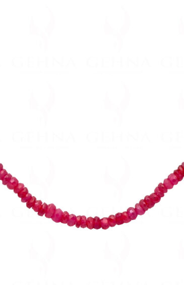 22″ Inches Glass Filled Ruby Gemstone Faceted Bead String NP-1398