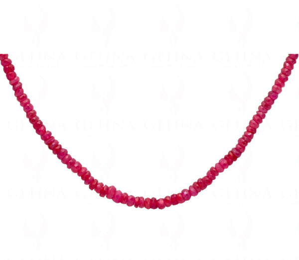 22" Inches Glass Filled Ruby Gemstone Faceted Bead String NP-1398