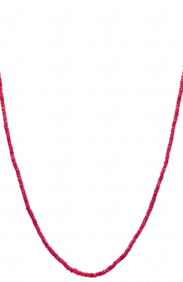 Glass Filled Ruby Gemstone Faceted Bead Necklace NP-1399