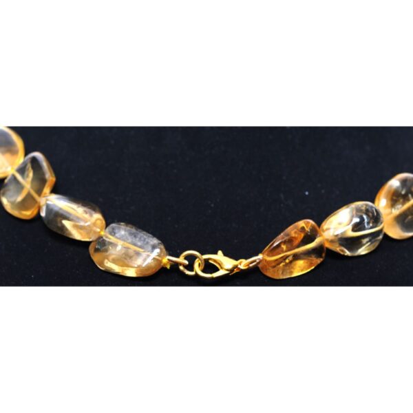 Citrine Gemstone Tumbled Shaped Bead Necklace NS-1399