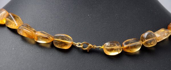 Citrine Gemstone Tumbled Shaped Bead Necklace NS-1399
