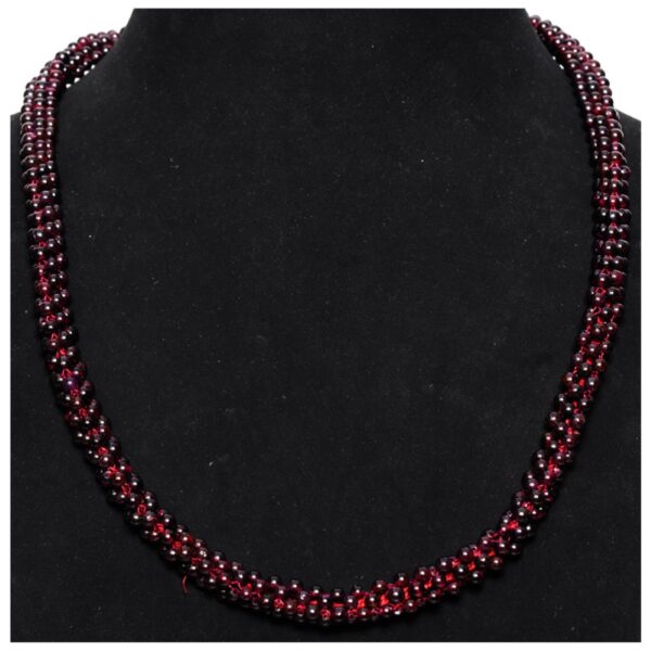 Garnet Gemstone Bead Snake Necklace NS-1400