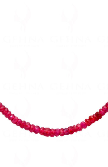 26″ Inches Glass Filled Ruby Gemstone Faceted Bead Necklace NP-1400
