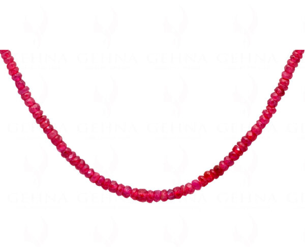 26" Inches Glass Filled Ruby Gemstone Faceted Bead Necklace NP-1400