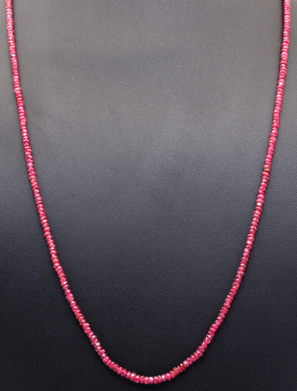 26" Inches Glass Filled Ruby Gemstone Faceted Bead Necklace NP-1400