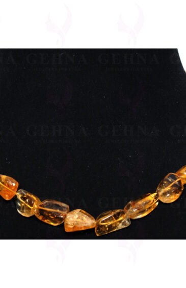 Citrine Gemstone Tumbled Shaped Bead Necklace NS-1401