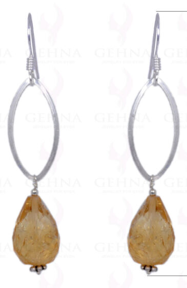 Natural Citrine Drop Earrings Made In .925 Sterling Silver ES-1401