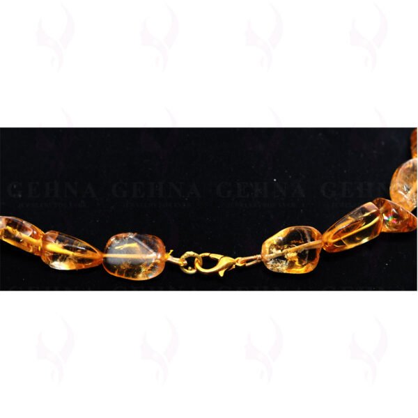 Citrine Gemstone Tumbled Shaped Bead Necklace NS-1401