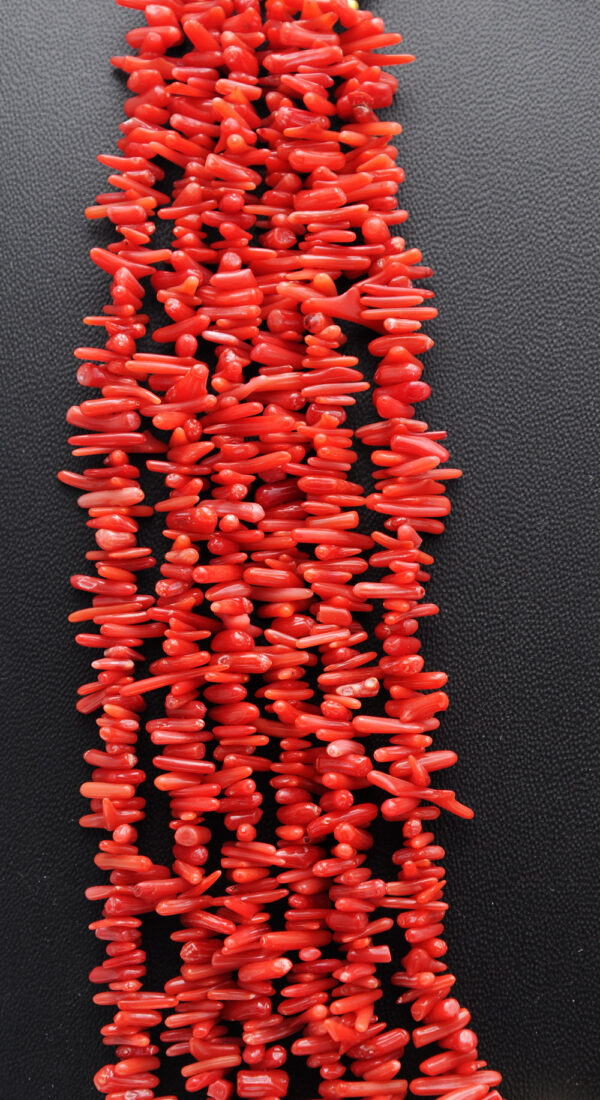 6 Rows Of Coral Gemstone Beaded Necklace NP-1401