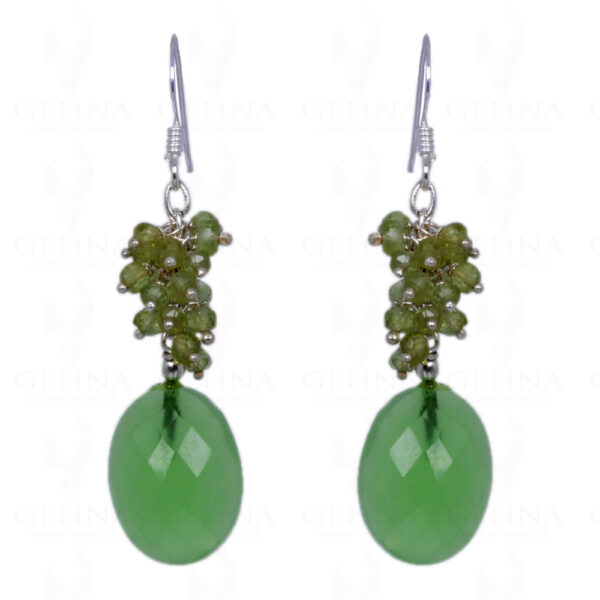 Chrysoprase & Peridot Gemstone Earrings Made In .925 Sterling Silver ES-1402