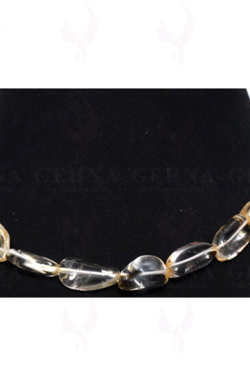 Citrine Gemstone Tumbled Shaped Bead Necklace NS-1402